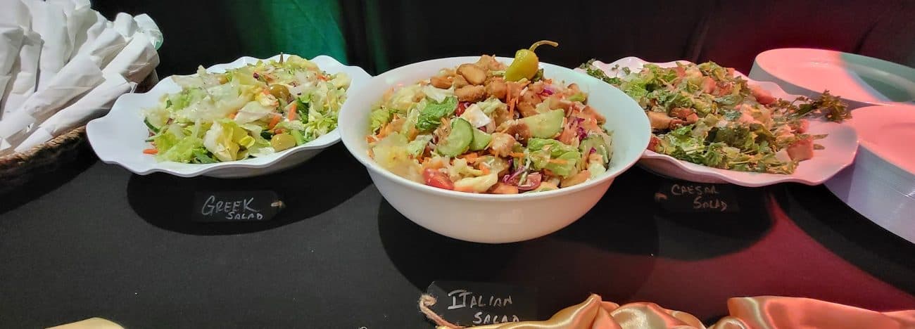 A colorful spread of salads and sides